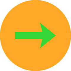 Right Multicolor Circle Flat Icon