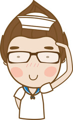 Happy cartoon cute character.