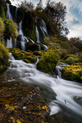 view of the Kravica waterfalls and tufa cascades near Mostar in Bosnia and Herzegovina