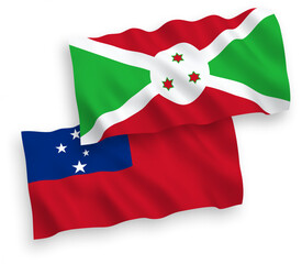 Flags of Independent State of Samoa and Burundi on a white background