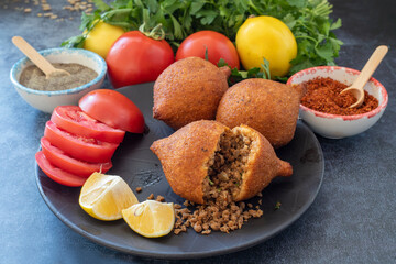 Kibbeh is a popular dish in Middle Eastern cuisine (Turkish name; icli kofte)