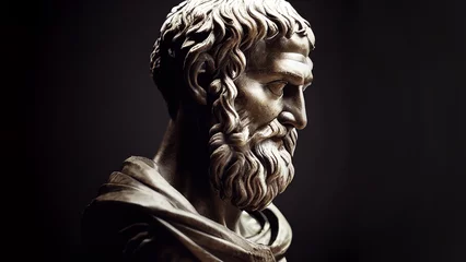 Fotobehang Illustration of the sculpture of Aristotle. The Greek philosopher. Aristotle is a central figure in the history of Ancient Greek philosophy. © TungYueh