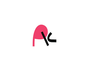Creative PK letter logo design template vector - obrazy, fototapety, plakaty