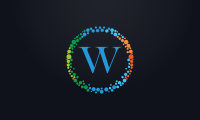 Dot circle logo and dot circle nutrition monogram vector design with dot circle symbol vector