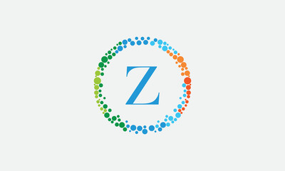 Dot circle logo and dot circle nutrition monogram vector design with dot circle symbol vector