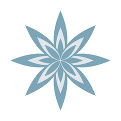 Blue snowflake vector clip-art.