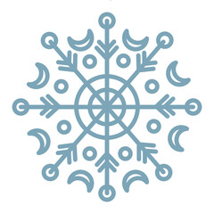 Blue snowflake vector clip-art.