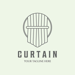 curtain line art logo design minimalist illustration icon