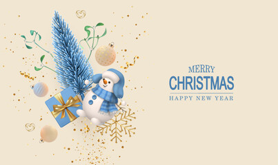 Merry Christmas and Happy New Year banner - 547390044