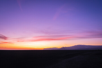 Landscape near the Plane Wreck during the sunset (Iceland)