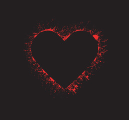 ink splash heart icon vector illustration