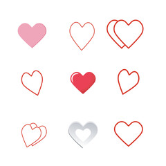Heart icon collection vector illustration