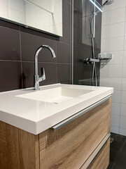 modern bathroom sink with faucet
