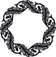 circle floral frame vector design 