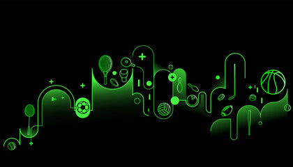 Sports background design with abstract futuristic template. Vector sport concept