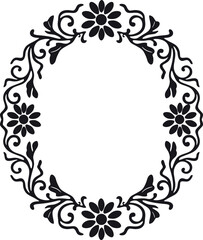 circle floral frame vector design 