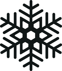 Single snowflake flat vector illustration