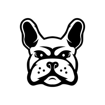 cute bulldog head Logo design icon vector template