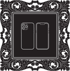 smartphone logo with frame vector design