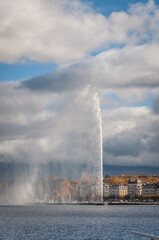 Rade de Gen&egrave;ve et son jet d'eau