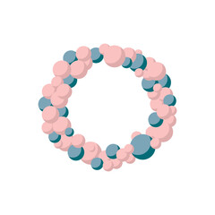 Cute Christmas wreath vector illustration.