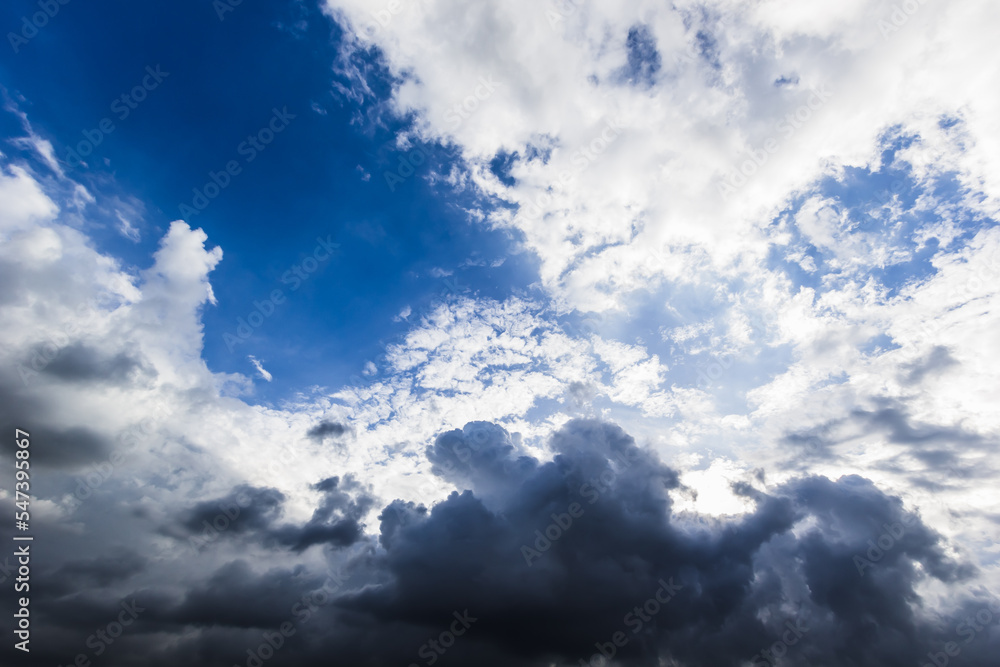 Poster the dark sky with heavy clouds converging and a violent storm before the rain.bad or moody weather s