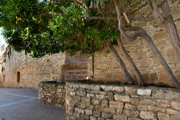 An der Stadtmauer von Alcudia auf Mallorca