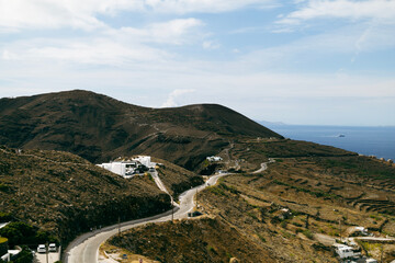 View from the mountain in Santorini, Greece