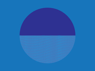 blue circle with line illustration vector graphic round colorful textured abstract perfect for background, texture, shirt design, booklet, journal cover