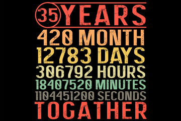35 Years Anniversary T-Shirt Design