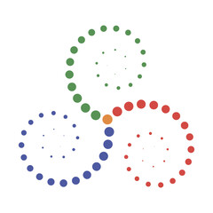 Circle Dotted Colorful Icon Isolated on White Background.