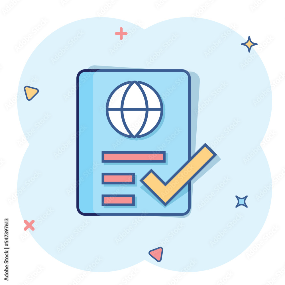 Poster to do list icon in comic style. document checklist cartoon vector illustration on white isolated bac