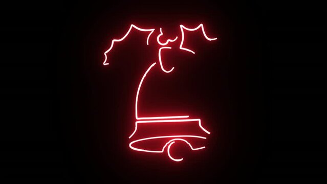 Christmas neon Santa Claus. Santa Claus 3D neon animation. Merry Christmas neon animation. New year.