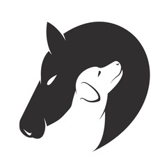 Image of horse and dog design isolated on transparent background. Wild Animals.. © yod67