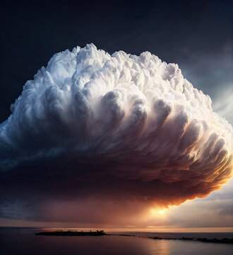 supercell storm with cumulonimbus cloud