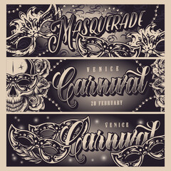 Carnival set posters monochrome vintage © DGIM studio