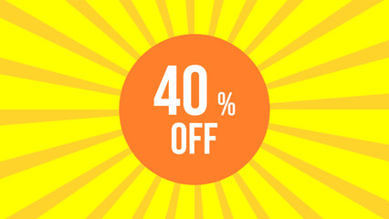 40% off, 40% off coupon, banner for promotion and offers