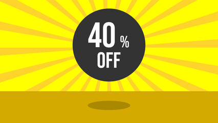 40% off, 40% off coupon, banner for promotion and offers