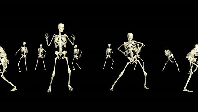 3D skeletons dancing. Halloween dancing skeletons 3D. Halloween 3D dance. 