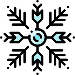 Snowflake filled color line icon