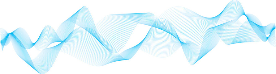 abstract vector illustration of blue colored wave lines - vector background