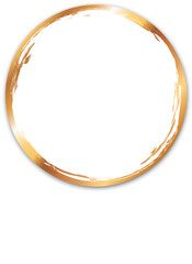 vector illustration of white colored circle banner with gol brush frame  © agrus