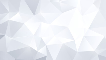Abstract light gray and white polygon vector pattern background. Full frame 3D triangular low poly...