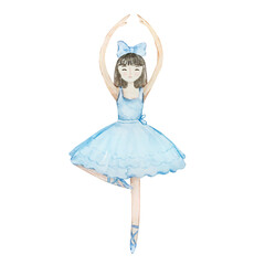 Watercolor Christmas Nutcracker, fairy ballerina dancing ballet © SvetaArt