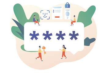 Two factor verification. Duo authentication. Big verification code message for secure login or sign in. Modern flat cartoon style. Vector illustration on white background 
