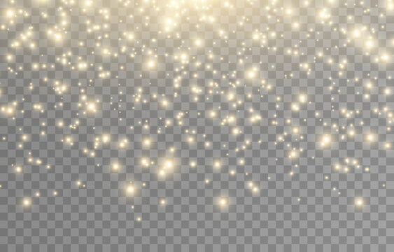 Vector magic glow. Sparkling light, sparkling dust png. Glittering fairy dust falls from the sky. Christmas light.