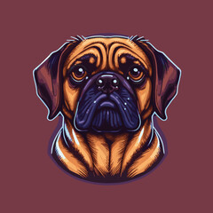 Cool Cartoon Dog, Smiling Puppy Logo Character Mascot