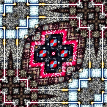 Traditional ajrakh floral pattern to make festival dress, decorative ornament, digital paper print. Ethnical motifs for mandala design, fabric print, interior decoration
