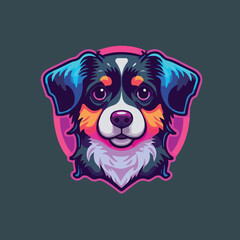 Cool Cartoon Dog, Smiling Puppy Logo Character Mascot
