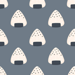 Vector seamless pattern with onigiri.